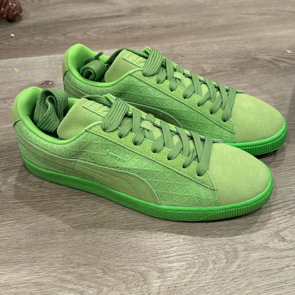 NEW Puma Triplex Mono Green Suede